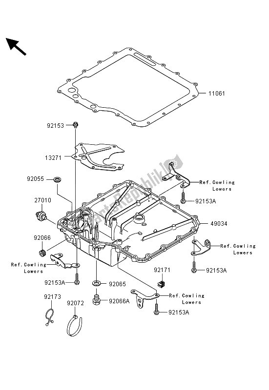 All parts for the Oil Pan of the Kawasaki ZZR 1400 ABS 2013