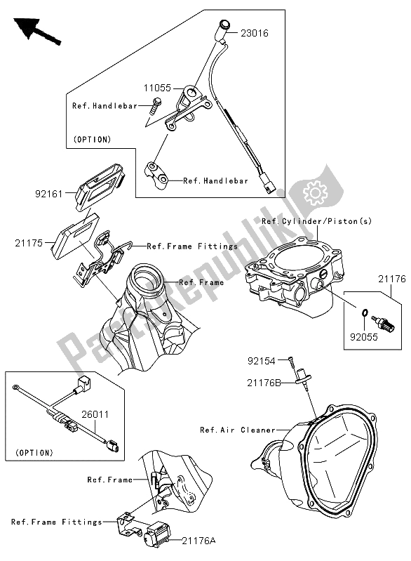 All parts for the Fuel Injection of the Kawasaki KX 450F 2011