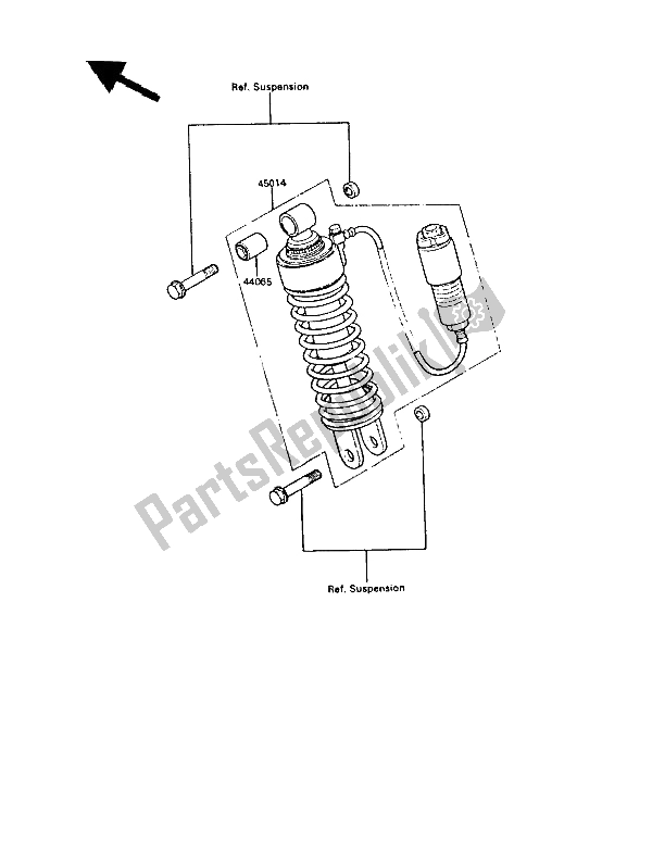 Tutte le parti per il Ammortizzatori) del Kawasaki GPZ 550 1987