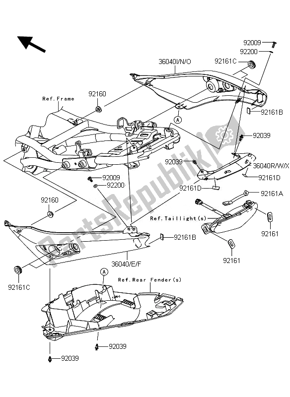 Todas las partes para Cubierta De Asiento de Kawasaki ER 6N ABS 650 2011