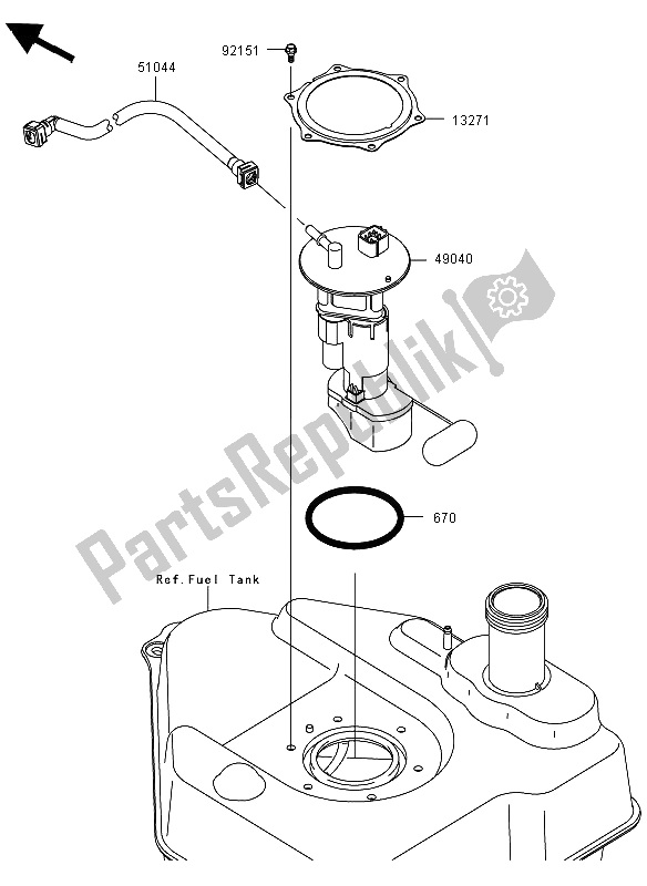 All parts for the Fuel Pump of the Kawasaki KVF 750 4X4 2012