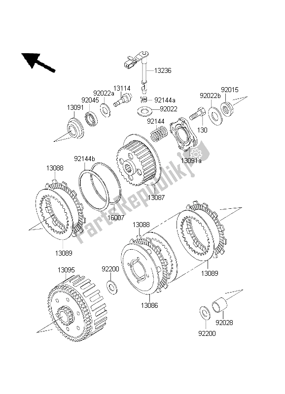 Todas las partes para Embrague de Kawasaki KDX 200 2003