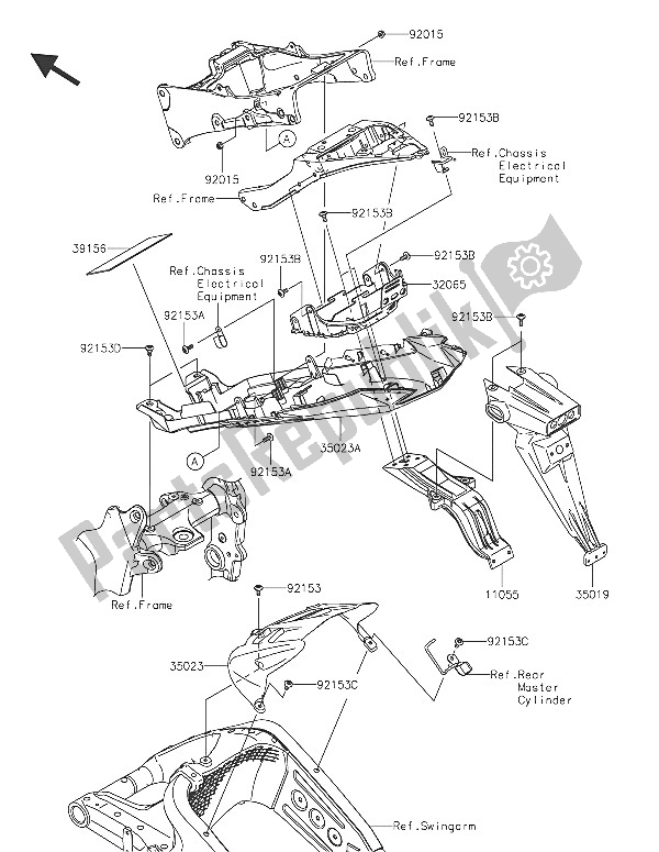 All parts for the Rear Fender(s) of the Kawasaki Ninja ZX 6R 600 2016