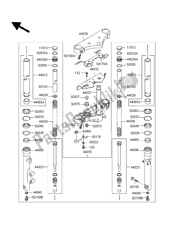 Tutte le parti per il Freno Anteriore del Kawasaki VN 800 1997 Tutte le parti per il Freno Anteriore del Kawasaki VN 800 1997