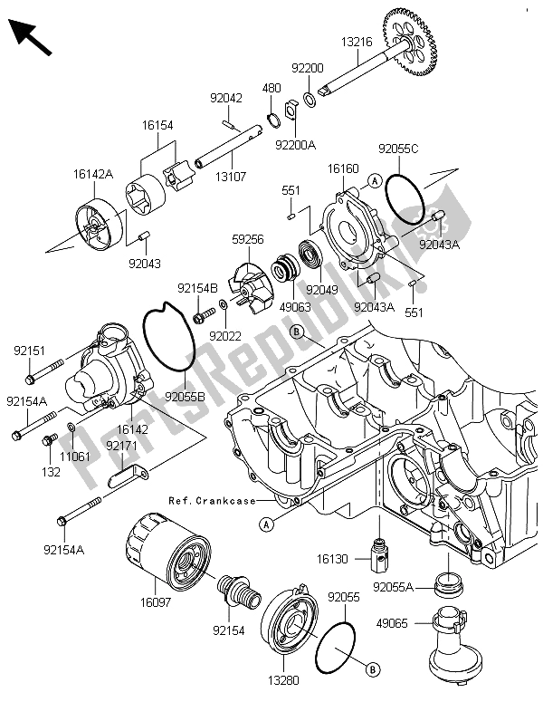 Tutte le parti per il Pompa Dell'olio del Kawasaki Z 800 ABS DDS 2013