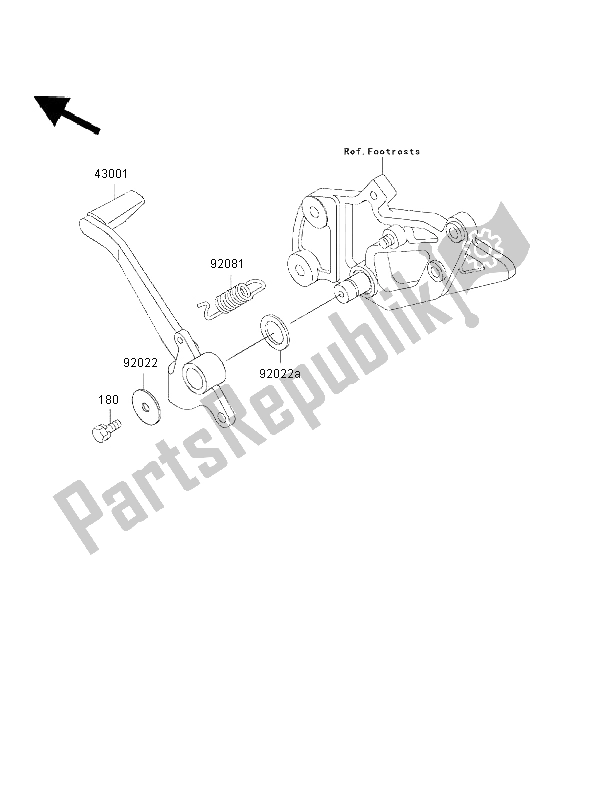 Todas as partes de Pedal De Freio do Kawasaki GPZ 500S 2002