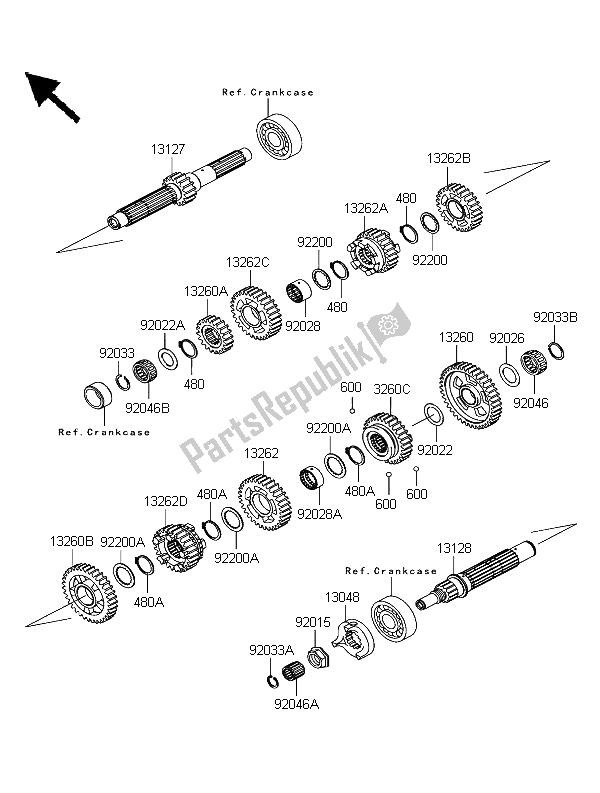 Toutes les pièces pour le Transmission du Kawasaki VN 1600 Classic 2004