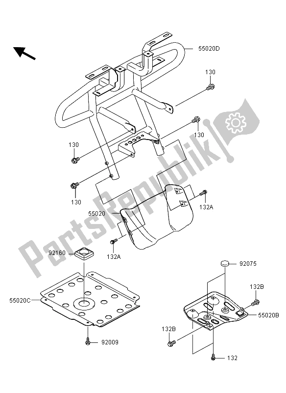 All parts for the Guard of the Kawasaki KVF 360 4X4 2006