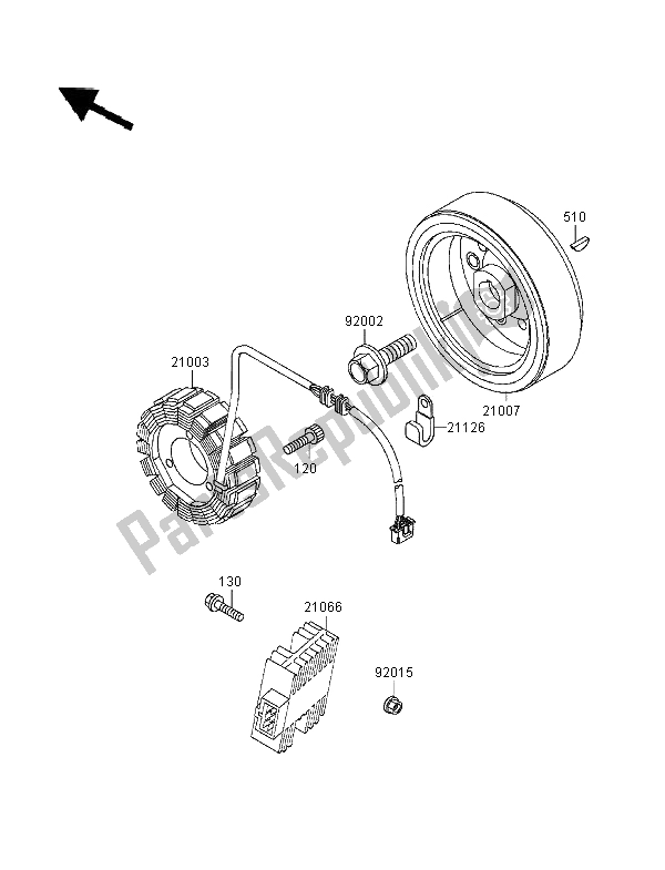 Toutes les pièces pour le Générateur du Kawasaki KLR 650 1996