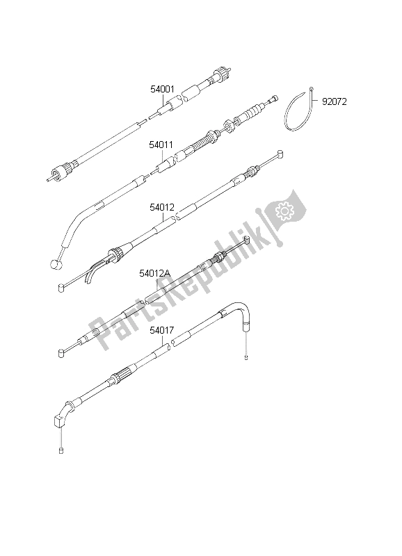 Tutte le parti per il Cavi del Kawasaki EL 252 2003