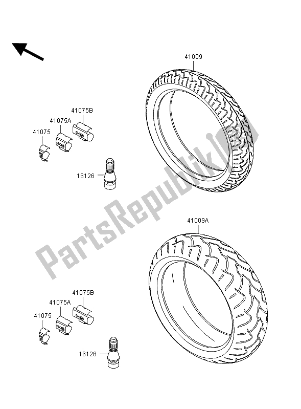 All parts for the Tires of the Kawasaki Ninja ZX 12R 1200 2004