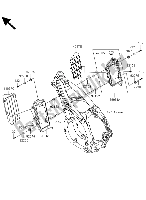 All parts for the Radiator of the Kawasaki KLX 450R 2011