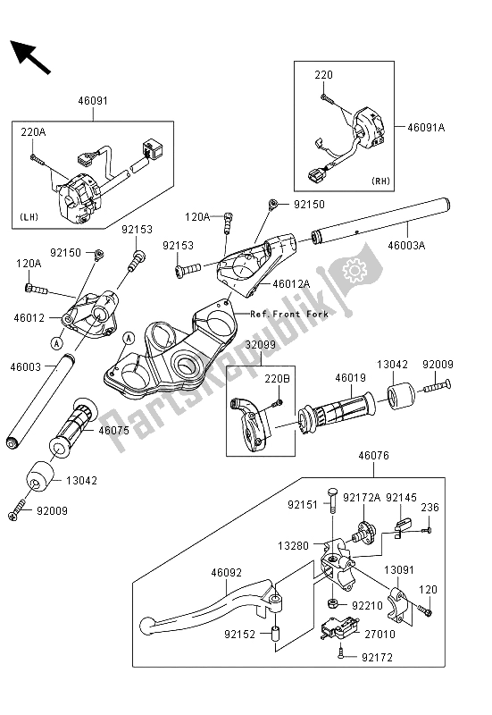 All parts for the Handlebar of the Kawasaki Z 1000 SX ABS 2013