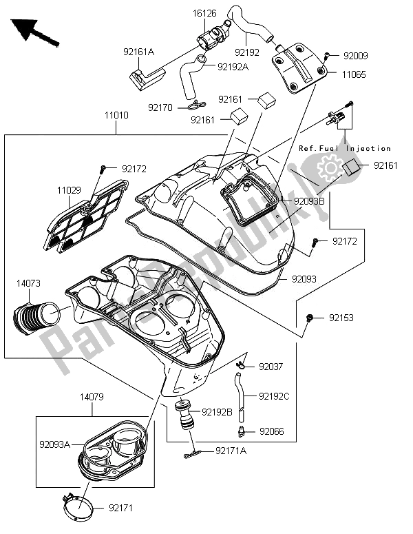 Toutes les pièces pour le Purificateur D'air du Kawasaki Versys 650 2010