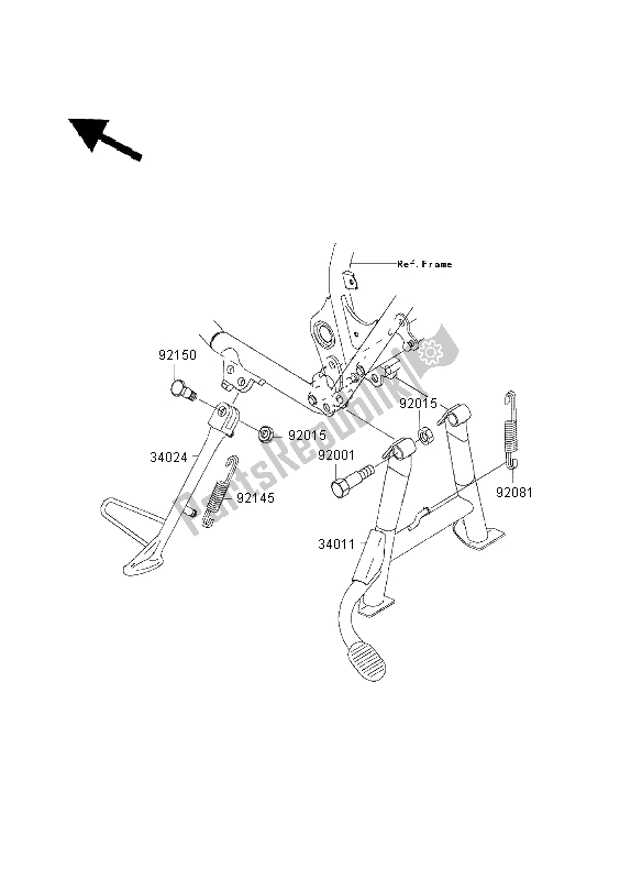 Tutte le parti per il In Piedi del Kawasaki W 650 2003
