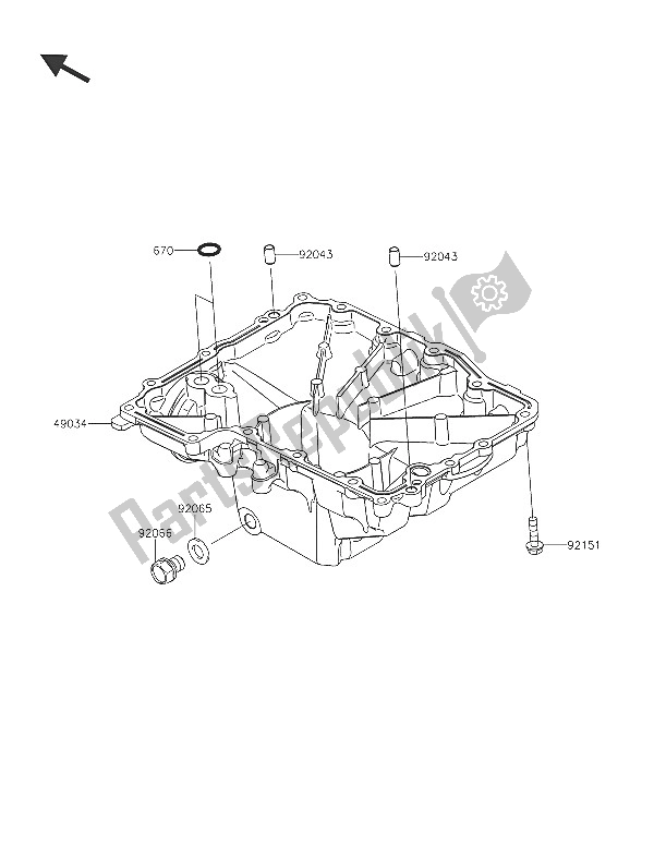 All parts for the Oil Pan of the Kawasaki Z 1000 SX ABS 2016