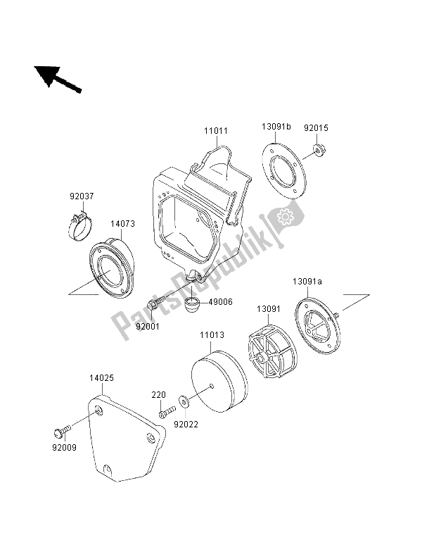 Toutes les pièces pour le Purificateur D'air du Kawasaki KX 60 2001