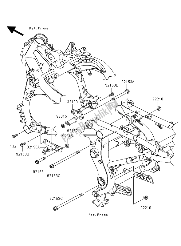 All parts for the Engine Mount of the Kawasaki Versys 650 2008