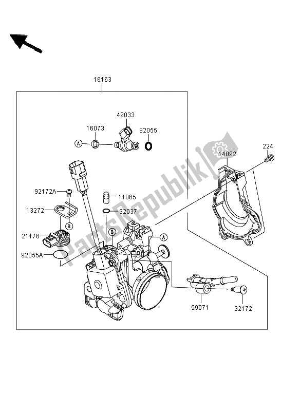 Tutte le parti per il Valvola A Farfalla del Kawasaki KLX 250 2013