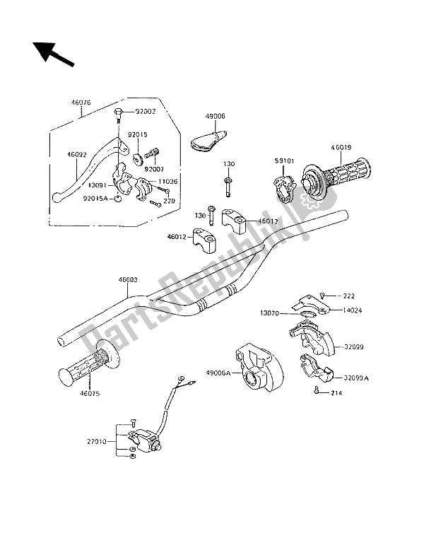 Wszystkie części do Kierownica Kawasaki KX 80 1989