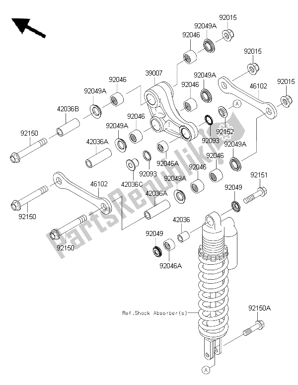 All parts for the Suspension of the Kawasaki KX 85 LW 2015