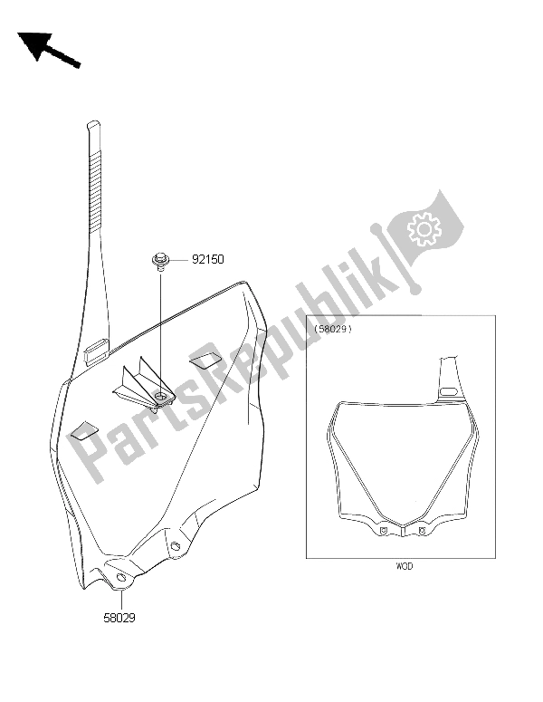 Toutes les pièces pour le Accessoire du Kawasaki KX 85 SW 2015