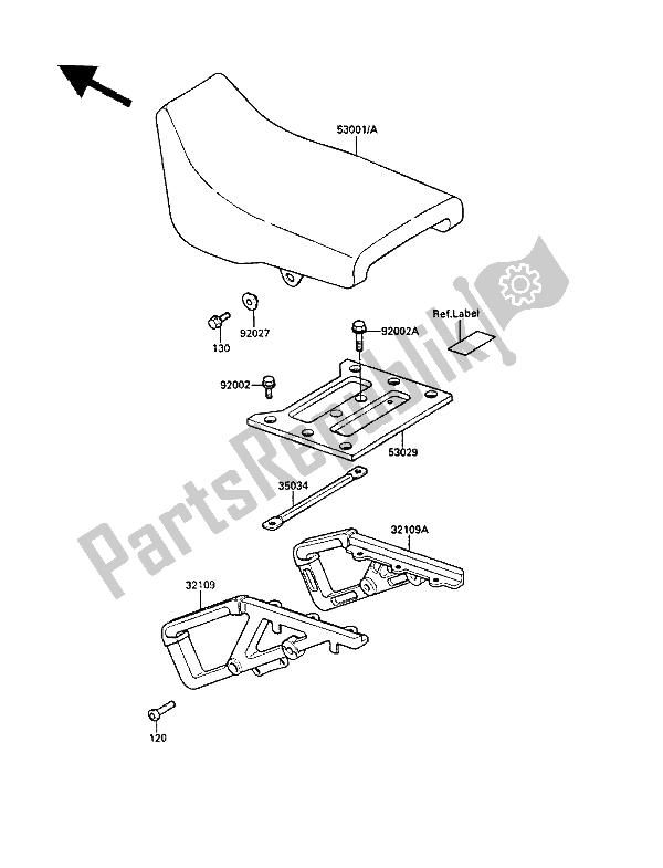 Toutes les pièces pour le Siège du Kawasaki KLR 500 1988