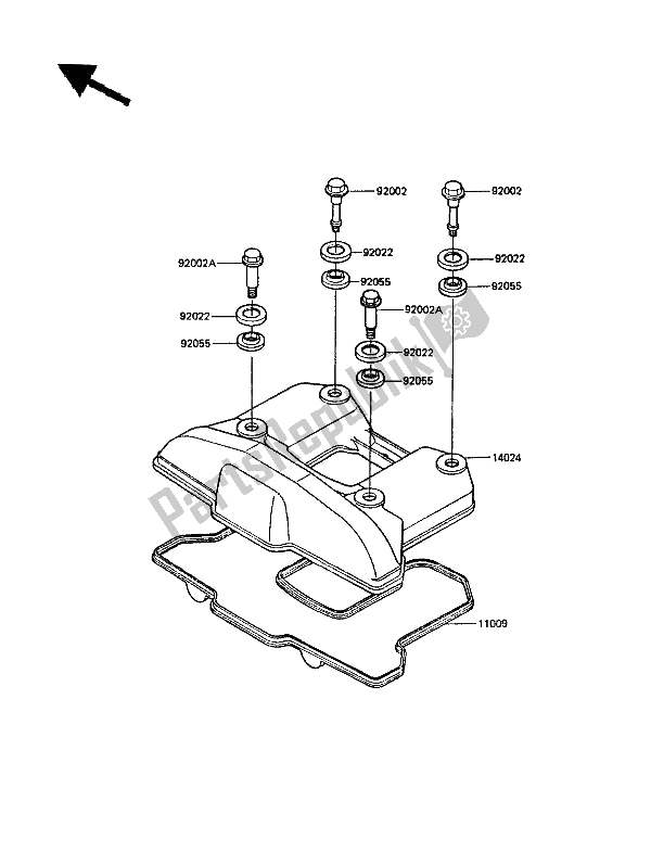 Tutte le parti per il Coperchio Della Testata del Kawasaki KLR 500 1987