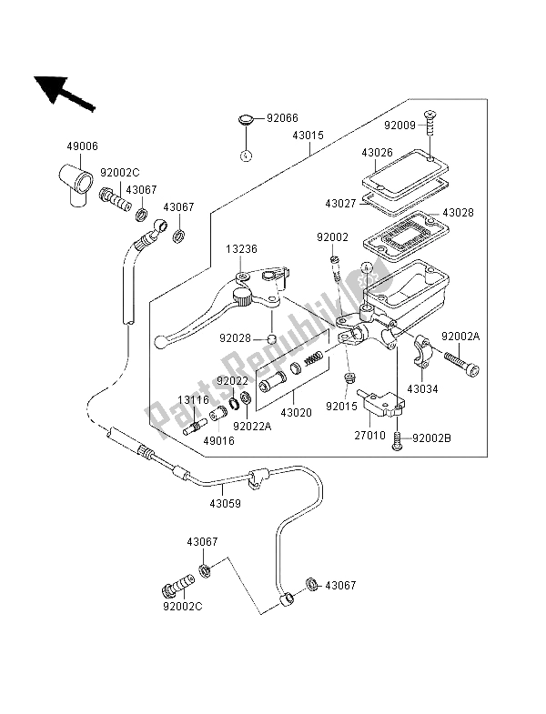 Todas las partes para Cilindro Maestro Del Embrague de Kawasaki ZZR 1100 1996