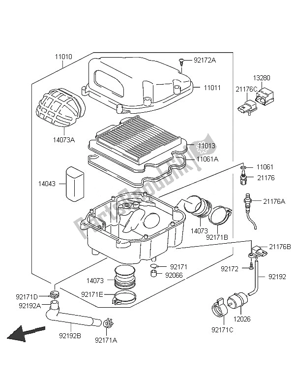 Todas las partes para Filtro De Aire de Kawasaki KLV 1000 2005