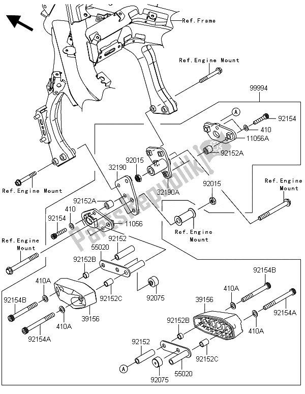 Todas as partes de Acessório (proteção Do Motor) do Kawasaki ER 6F ABS 650 2014