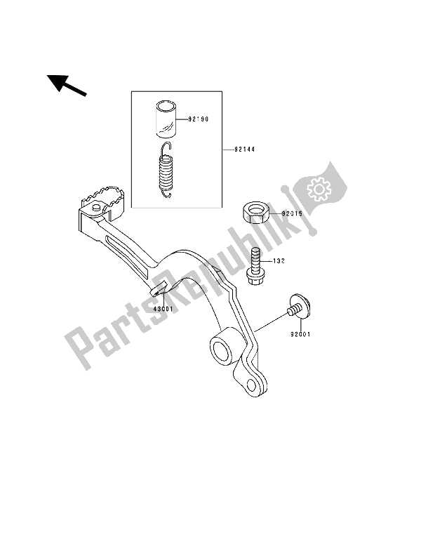 Todas las partes para Pedal De Freno de Kawasaki KX 500 1994