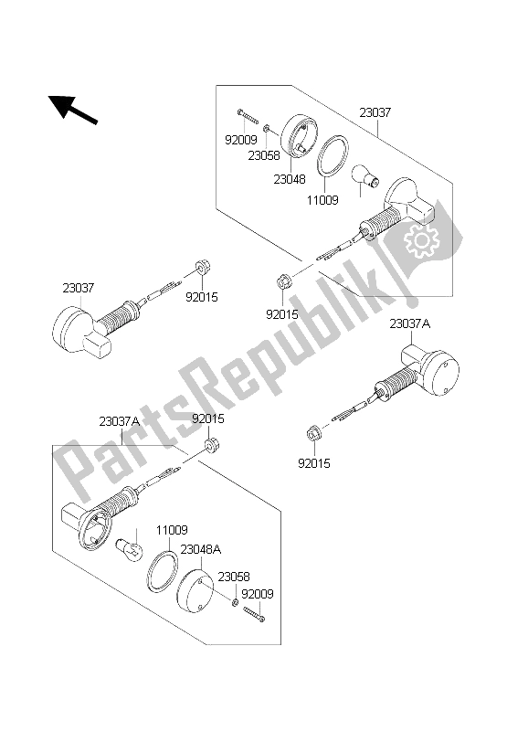 Toutes les pièces pour le Clignotants du Kawasaki KLR 650C 2003