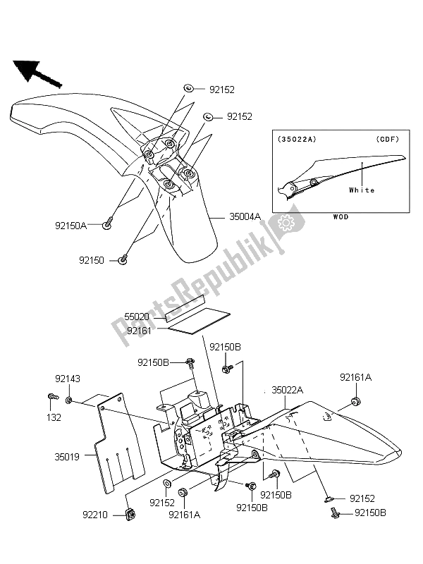 All parts for the Fenders of the Kawasaki KLX 110 2013