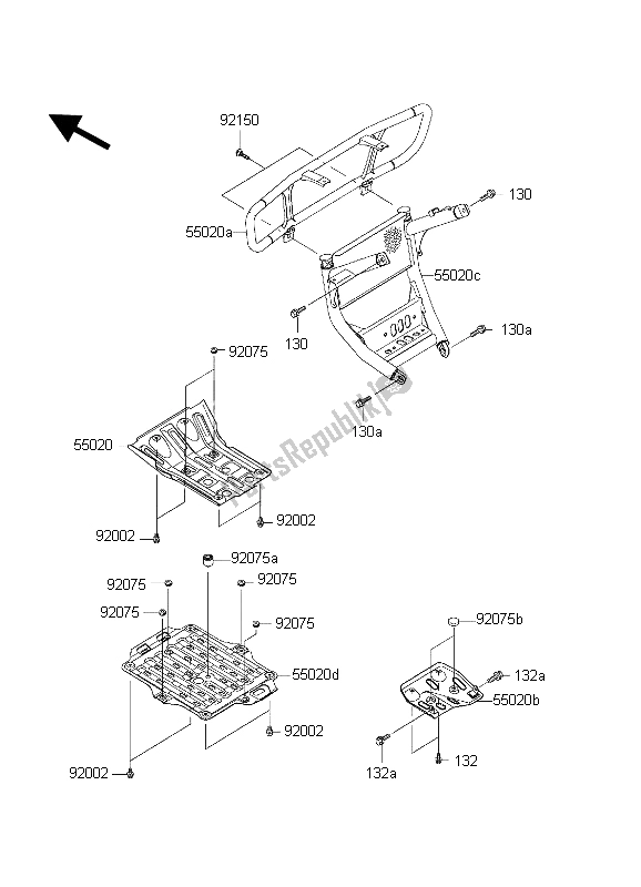 All parts for the Guard of the Kawasaki KVF 650 Prairie 2002