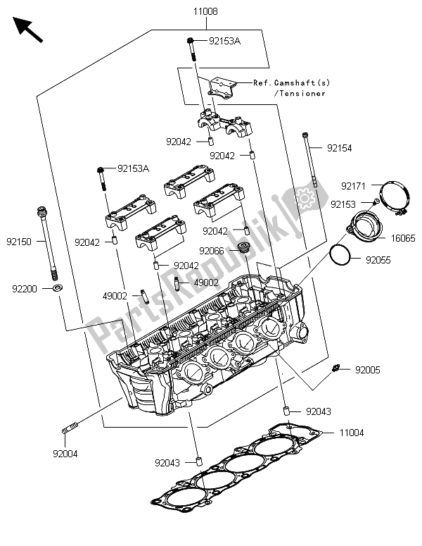 Todas las partes para Cabeza De Cilindro de Kawasaki Z 1000 2013