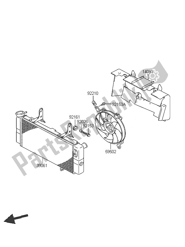 Todas las partes para Radiador de Kawasaki KLV 1000 2005