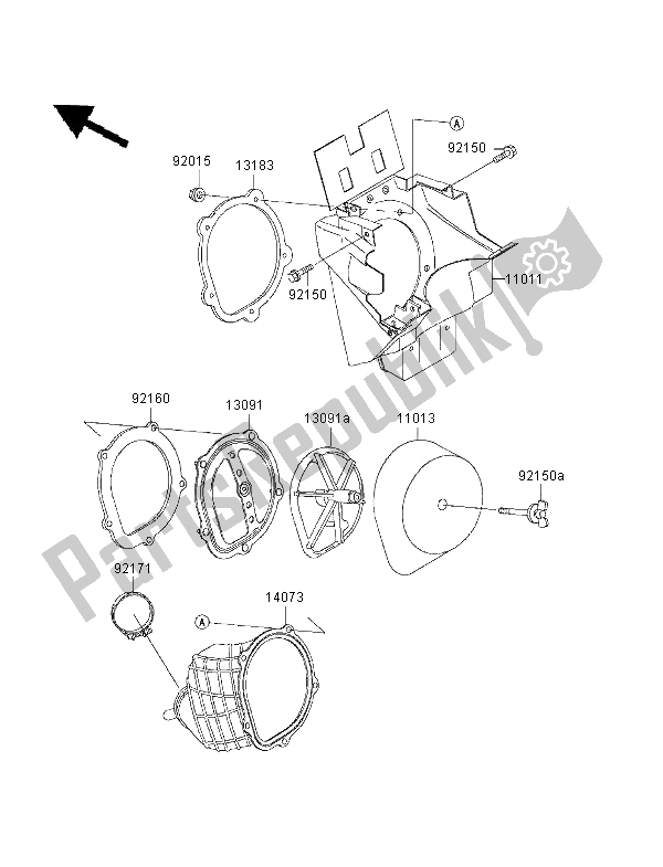 Todas las partes para Filtro De Aire de Kawasaki KX 250 2001