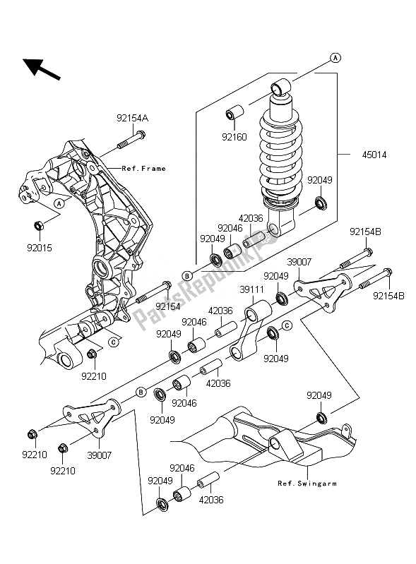 Todas las partes para Suspensión Y Amortiguador de Kawasaki Z 1000 ABS 2010