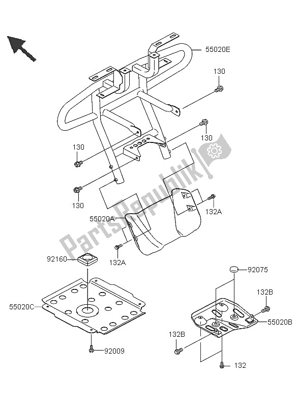 All parts for the Guard of the Kawasaki KVF 360 2005