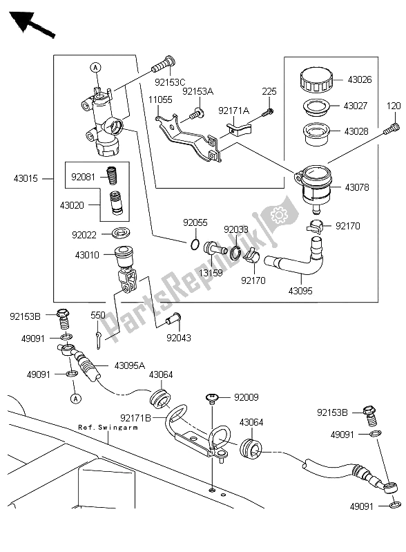 Wszystkie części do Tylny Cylinder G?ówny Kawasaki Z 750 2009