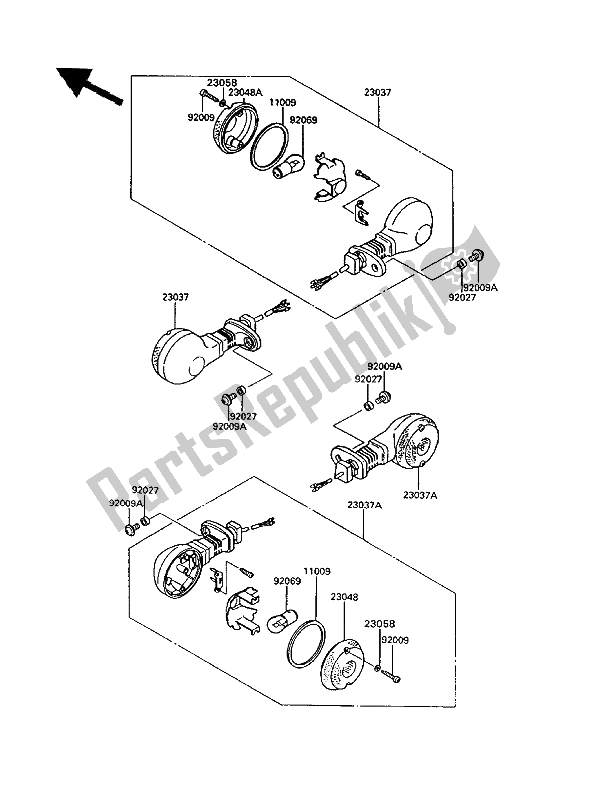 Toutes les pièces pour le Clignotants du Kawasaki VN 750 Twin 1994