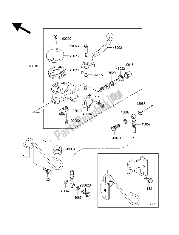 Tutte le parti per il Pompa Freno Anteriore del Kawasaki VN 800 1997