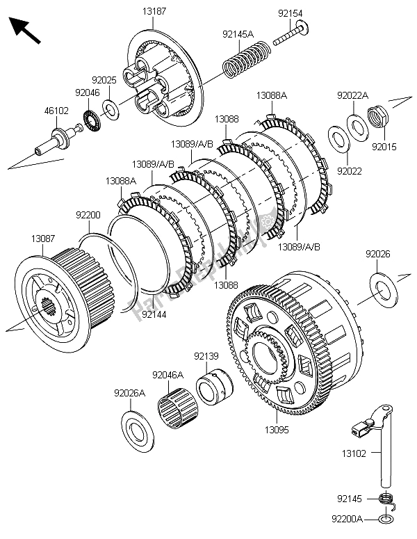 Todas las partes para Embrague de Kawasaki Z 1000 ABS 2013