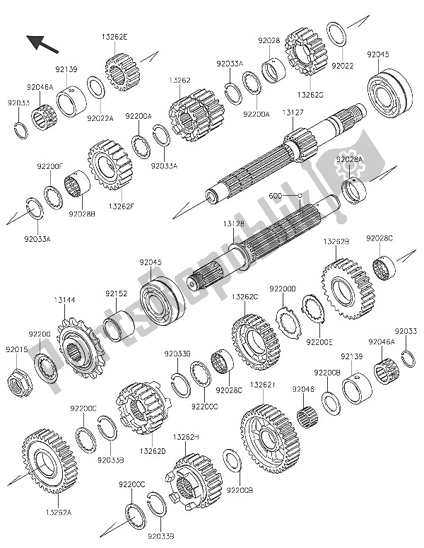 All parts for the Transmission of the Kawasaki Z 800 ABS 2016