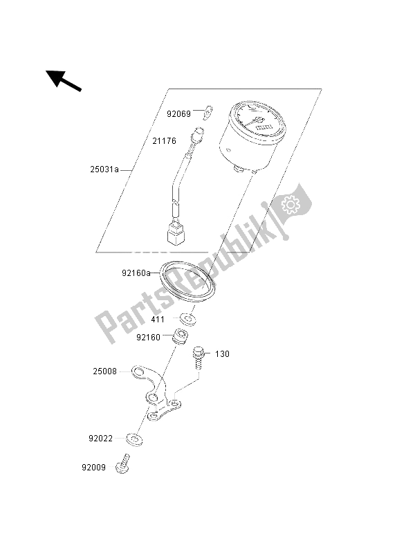 All parts for the Meter of the Kawasaki KVF 300 2002