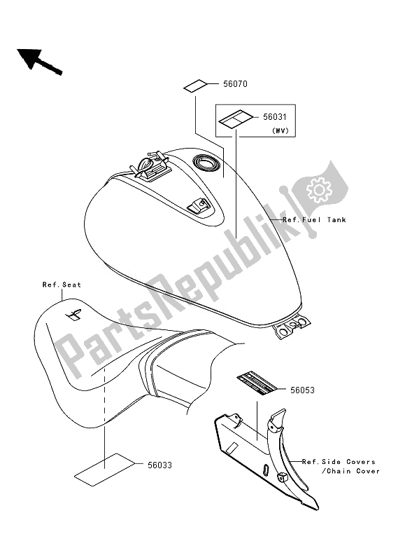 Tutte le parti per il Etichette del Kawasaki VN 900 Classic 2007