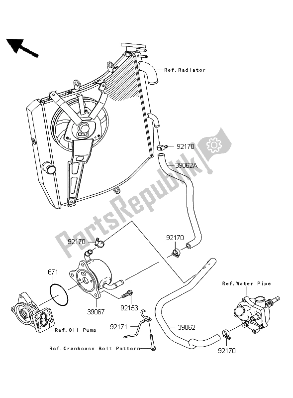 Tutte le parti per il Radiatore Dell'olio del Kawasaki Ninja ZX 10R 1000 2009