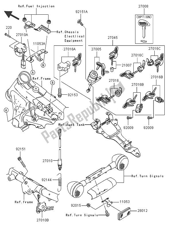 All parts for the Ignition Switch of the Kawasaki VN 1600 Classic Tourer 2005