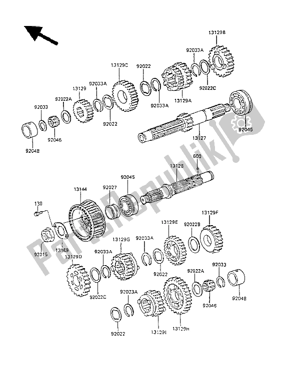 Wszystkie części do Przenoszenie Kawasaki GPZ 305 Belt Drive 1988